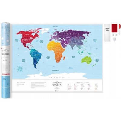 Stírací mapa světa Travel Map – Silver World