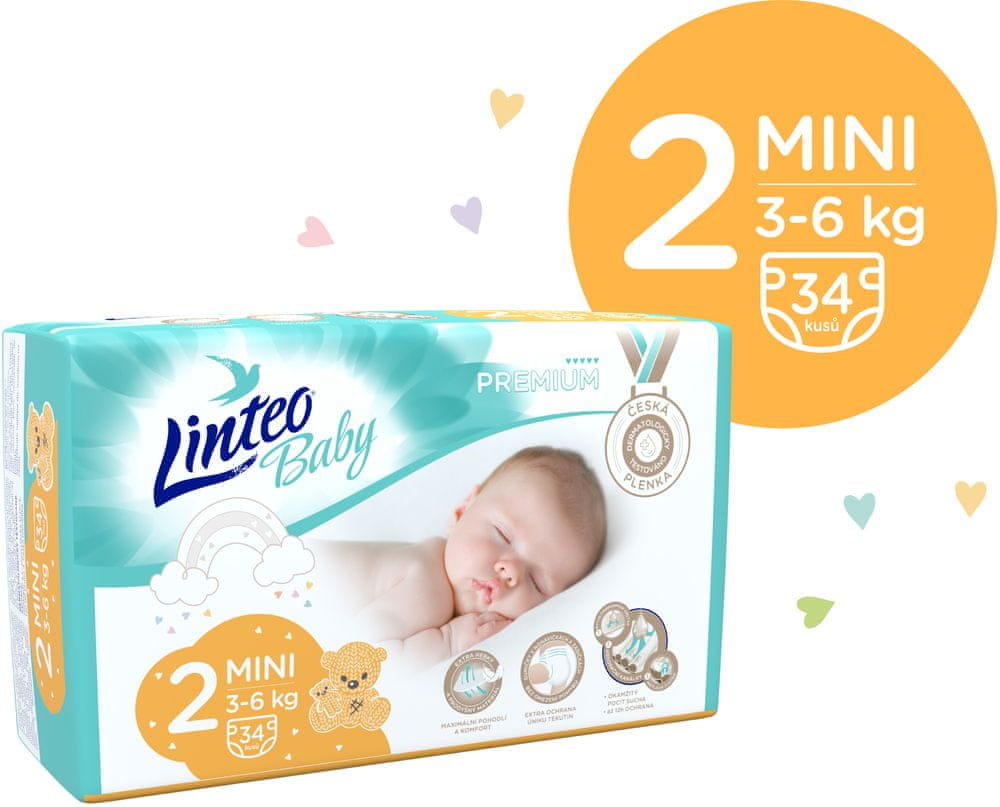Linteo Baby Premium 2 Mini 3 6 kg 34 ks
