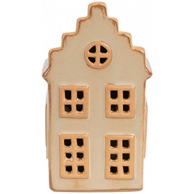Hnědý porcelánový svítící domek 8*6*15 cm Clayre & Eef – Hledejceny.cz