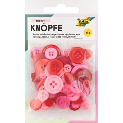 Sada knoflíků 30g - tón v tónu barva červená – Zboží Dáma