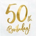 PartyDeco Papírové ubrousky 50th Birthday 33x33cm 20ks – Zbozi.Blesk.cz