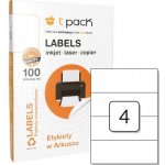 T-Pack ETA21007401 Samolepící etikety 210 x 74 mm 4 ks na A4 100 listů