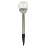 lampa solární KOULE 7,8cm, v.38cm, 1LED, čirá, nerez/sklo/PH – Hledejceny.cz