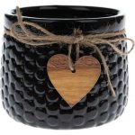 Indecor Květináč keramika dřevo černý 10x10x13 cm – Zbozi.Blesk.cz