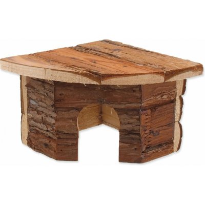 Small Animal Domek rohový dřevěný s kůrou 16 x 16 x 11 cm – Sleviste.cz