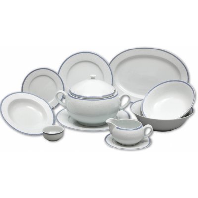 Thun OPAL svatební modrá Jídelní souprava krajka 25 dílná – Zboží Mobilmania