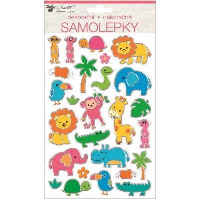 Samolepky 10432 plameňáci plastické třpytivé 14 x 25 cm – Zboží Dáma