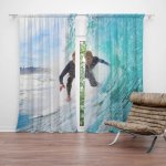 Sablio Závěs Surfař na vlně: 2ks 140x250cm – Hledejceny.cz