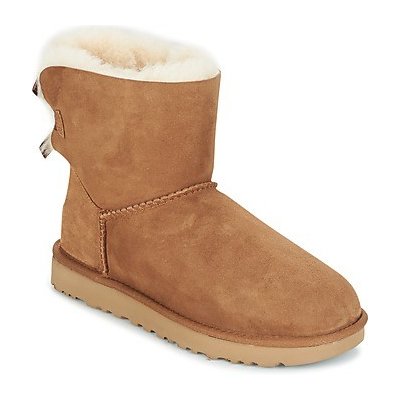 Ugg kotníkové boty Mini balley bow II hnedé – Zboží Mobilmania