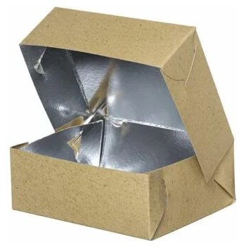 gastro obaly, s.r.o. Grill box cukrářská krabice nepromast. hnědá s ALU hliníkem 29x17,4x8cm