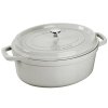 Sada nádobí Staub Cocotte hrnec oválný 29 cm 4,2 l bílý lanýžový