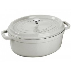 Staub Cocotte hrnec oválný 29 cm 4,2 l bílý lanýžový