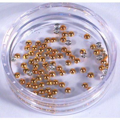 USA Kamínky perly na nehty zlatý jas 100 ks – Zboží Mobilmania