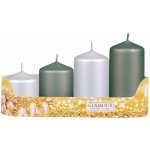 Nohel Garden Svíčky adventní STUPŇOVITÝ MIX metal mat d5x6/7,5/9/10,5cm – Zboží Mobilmania