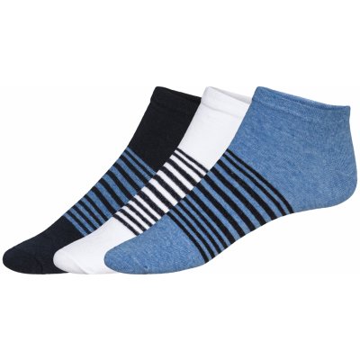 LIVERGY Pánské nízké ponožky s BIO bavlnou, 3 páry (43/46, modrá/bílá)