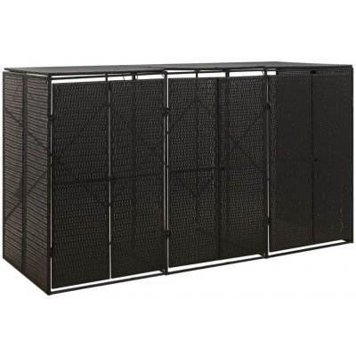 VidaXL Polyratanový 207 x 80 x 117 cm černý – Zboží Mobilmania