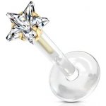 Šperky4U BioFlex piercing do brady hvězdička LB0030GDC-1206 – Zboží Dáma