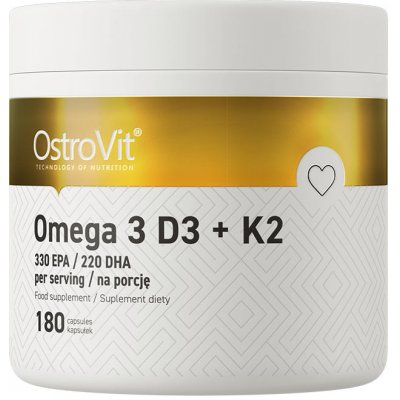 OstroVit Omega 3 D3+K2 180 kapslí – Hledejceny.cz