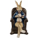 Dekorace králík v křesle s knihou a kávou 12*10*18 cm – Hledejceny.cz