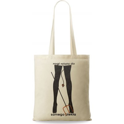 kabelka shopper bag eko bavlněná taška s potiskem na nákupy béžová leggs
