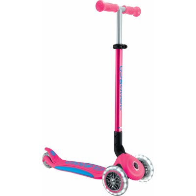 Globber Scooter Globber skládací Primo Foldable Plus Lights V2 Fuchsia/Sky Blue – Zboží Dáma