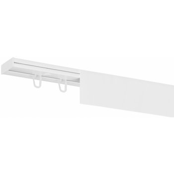Dekodum Stropní kolejnice z PVC jednořadá bílá s krytem 380 cm na háčky