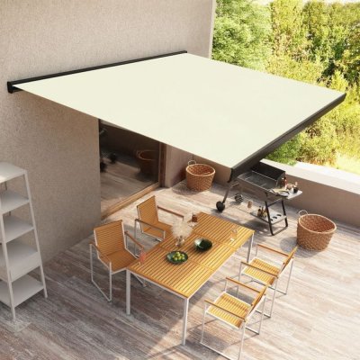 Greatstore Kazetová markýza s motorem 400 x 300 cm krémová – HobbyKompas.cz
