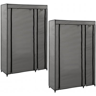 Skládací šatní skříně 2 ks šedé 110 x 45 x 175 cm textil - 11461.282425 – Sleviste.cz