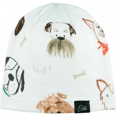 ESITO Dětská čepice Pejsci bílá – Zboží Mobilmania