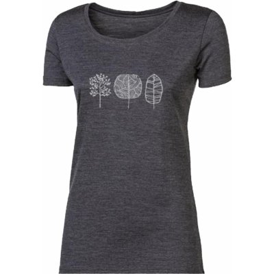 Progress VINKA "TREES" dámské merino triko šedý melír – Zboží Dáma