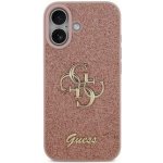 Guess PU Fixed Glitter 4G Metal Logo Zadní Kryt pro iPhone 17 Pink – Zboží Mobilmania