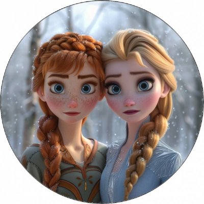 Jedlý papír Anna a Elsa v objetí 19,5 cm - Pictu Hap – Zbozi.Blesk.cz