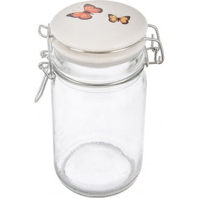Orion Skleněná dóza s keramickým víčkem a klipovým uzávěrem JARO motýl 250ml – Zboží Dáma