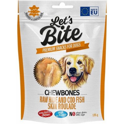 Brit Let's Bite Chewbones. Raw hide and cod fish skin roulade 135 g