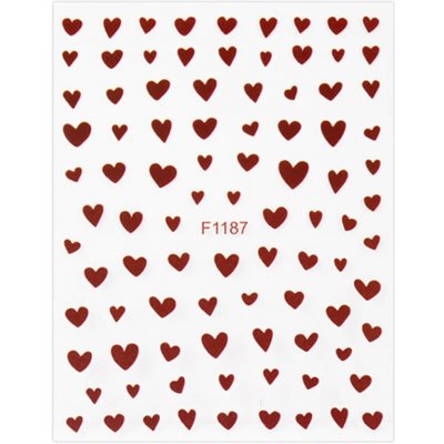 Samolepky na nehty - Red Hearts F1187 – Hledejceny.cz