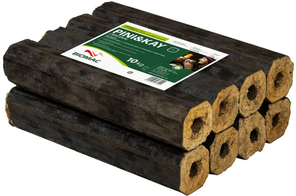 UH Brikety dřevěné válec s dírou Pinikay 10 kg dub + buk
