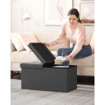 SONGMICS Úložný sedací box čalouněný skládací 76 cm šedý – Zboží Dáma