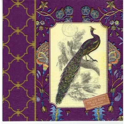Ambiente ubrousek 33x33cm Páv na fialovém – Zboží Dáma