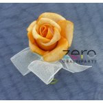 Vonička (vývazek) svatební růže - oranžová s listy – Zboží Dáma