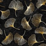 Dekorační látka Ginkgo biloba černá š.150cm - látka v metráži – Hledejceny.cz