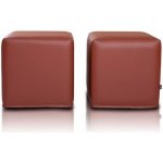 TiaHome Sedací vak taburetka Block kostka světle hnědá ekokůže – Zbozi.Blesk.cz