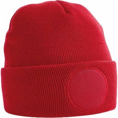Beechfield beanie z akrylu s kruhovou plochou pro potisk či výšivku červená klasická – Hledejceny.cz