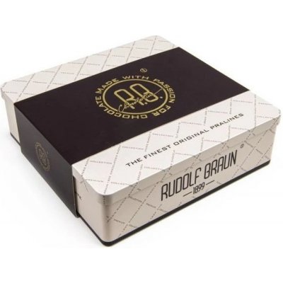 Rudolf Braun Belgické pralinky v plechové dóze Bílá 400 g – Sleviste.cz