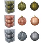 Pro-Tech shop Sada 12 vánočních koulí 8cm olivová / měděná / grafitová mix vzorů 69487 – Hledejceny.cz