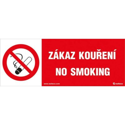 Zákaz kouření, No smoking, Samolepka, formát 80x210 mm, Samolepicí