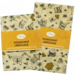 Pleva Voskovaný ubrousek Včelí svět Hanky Plevové Set 2 ks: 30x30cm + 38x38cm – Zboží Mobilmania