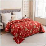 Textilomanie Přehoz na postel GOLD CHRISTMAS, červený 170 x 210 cm – Zboží Dáma