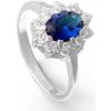 Prsteny Zlatnictví Zlatíčko Stříbrný prsten modro-bílé kameny 081.00006