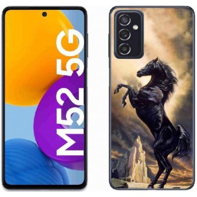 Pouzdro mmCase gelové Samsung Galaxy M52 5G - černý kreslený kůň – Hledejceny.cz