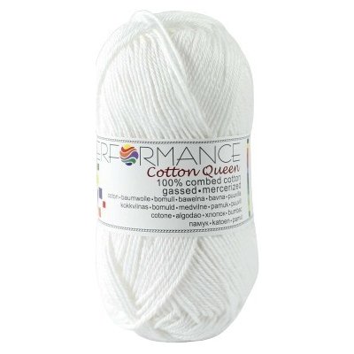 Performance Bavlněná příze Cotton Queen 0101 - bílá 50g 125m – Sleviste.cz
